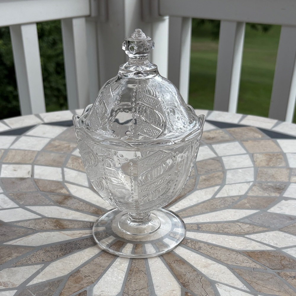 Elegant Clear Glass Candy Dish